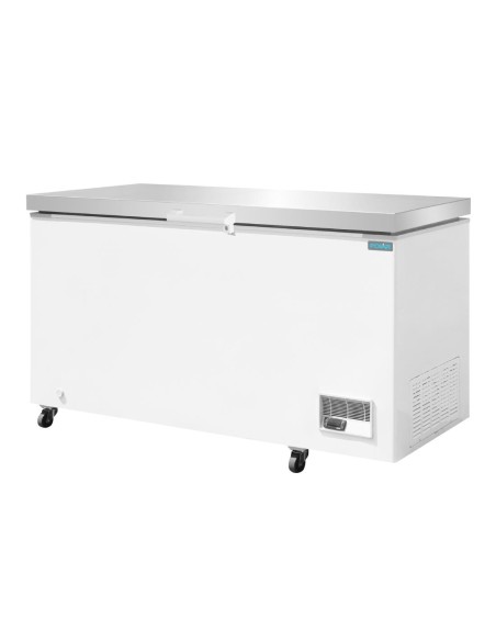 Congélateur coffre Polar 378L - inox, 2 paniers, -18°C