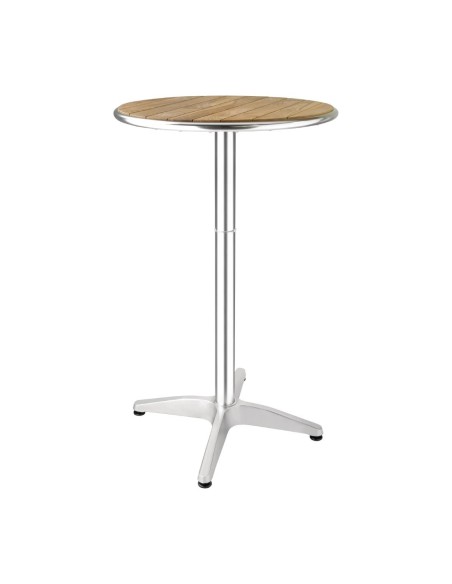 Mange-debout rond Bolero 600 mm - aluminium et frêne