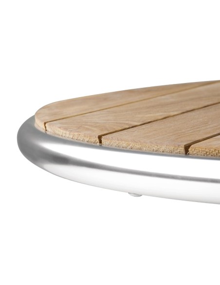 Mange-debout rond Bolero 600 mm - aluminium et frêne
