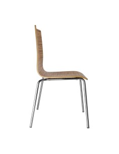 Chaise Zebrano Bolero - lot de 4, acier chromé et hêtre 2