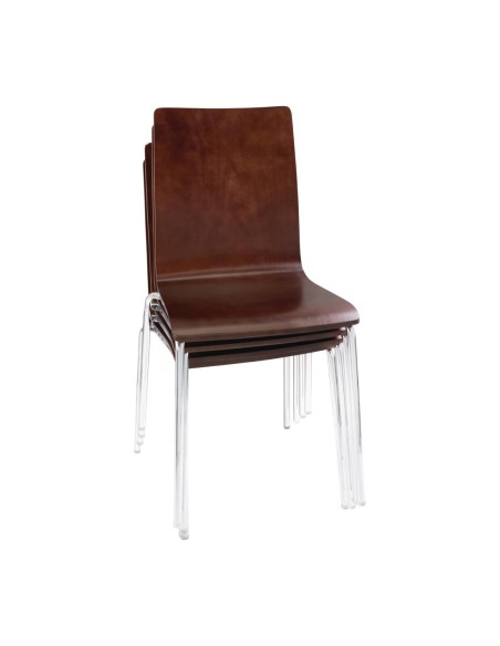 Chaises Bolero carrées marron foncé - lot de 4