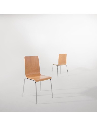 Chaises dossier carré Bolero - lot de 4 couleur naturelle