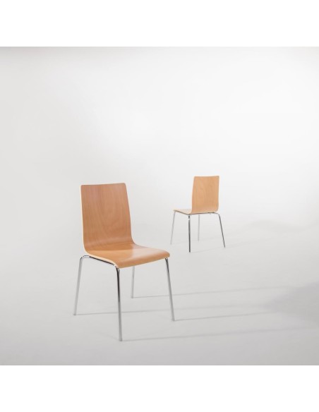 Chaises dossier carré Bolero - lot de 4 couleur naturelle