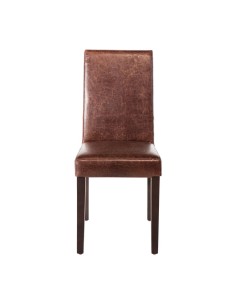 Chaise haut dossier Bolero en simili cuir marron - lot de 2 2