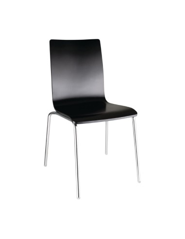 Chaise dossier carré noire Bolero lot de 4 - CHR