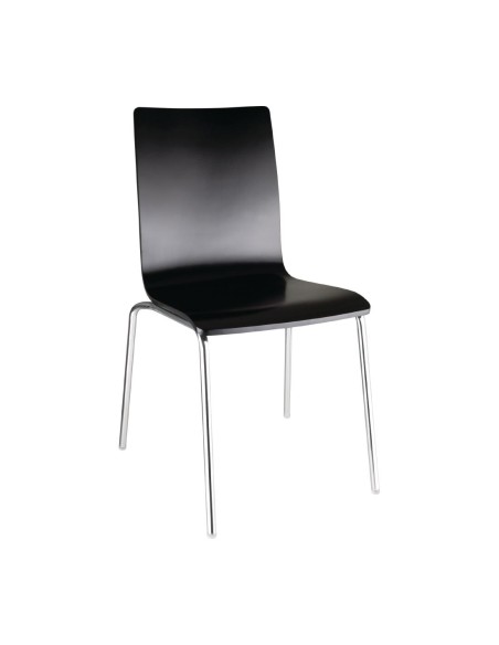 Chaise dossier carré noire Bolero lot de 4 - CHR