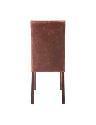 Chaise haut dossier Bolero en simili cuir marron - lot de 2