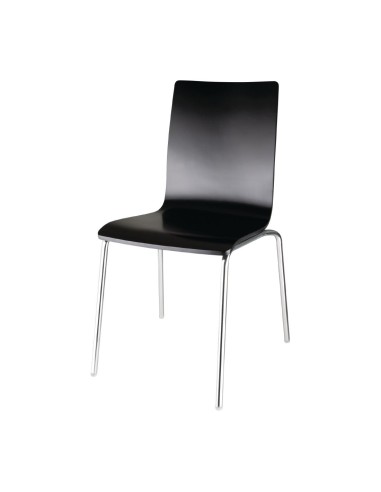 Chaise dossier carré noire Bolero lot de 4 - CHR