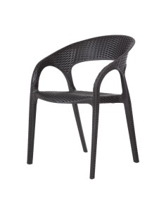 Fauteuils rotin PP Bolero noirs - lot de 4 2