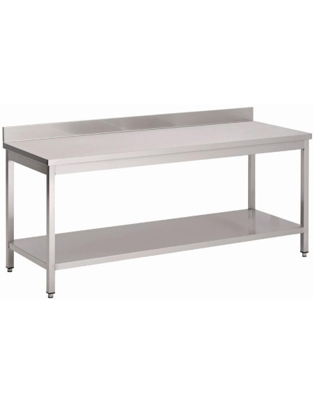 Table inox Gastro M 1800x600x850 mm - préparation professionnelle
