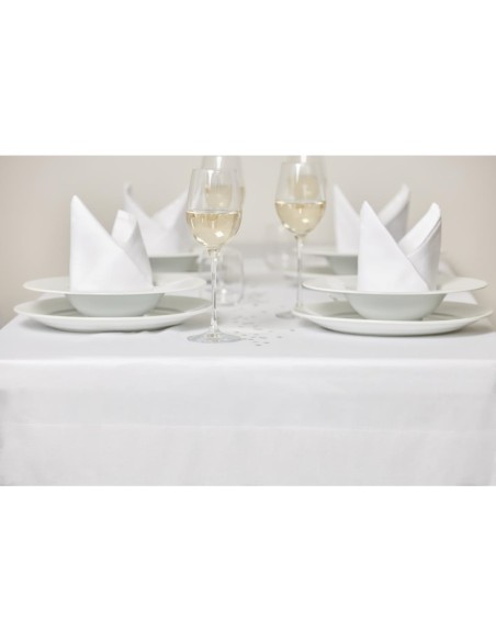 Nappe blanche bande de satin Mitre Luxury 1780 mm - Coton égyptien