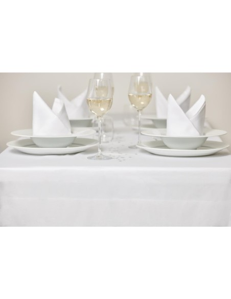 Nappe blanche bande de satin Mitre Luxury 1370 x 2280 mm