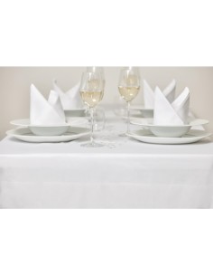 Nappe blanche bande de satin Mitre Luxury 2290 mm - Coton haut de gamme 2