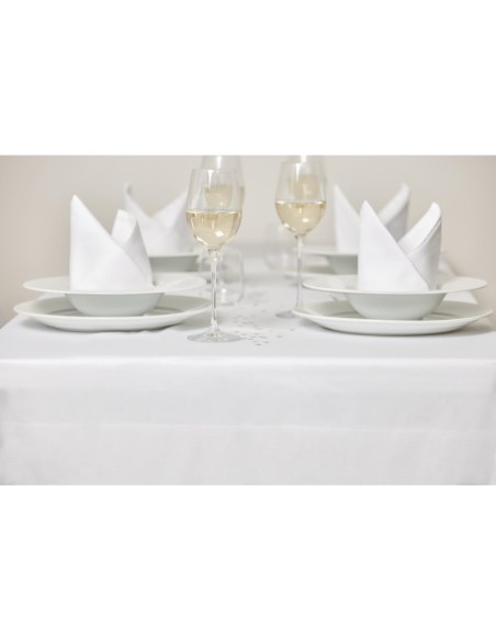 Nappe blanche bande de satin Mitre Luxury 1140x1140 mm