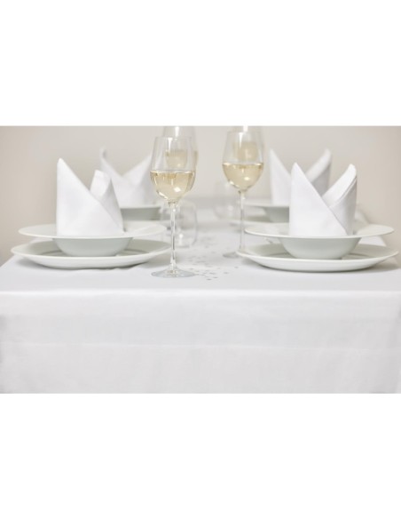 Nappe blanche bande de satin Mitre Luxury 1370 x 1780 mm