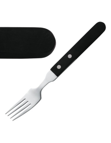 Fourchette à steak Amefa 196mm - lot de 12 noir