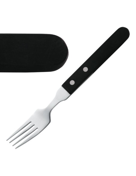Fourchette à steak Amefa 196mm - lot de 12 noir