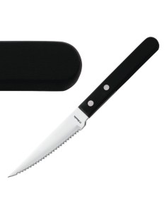 Couteau à steak Amefa 217mm manche noir - lot de 12