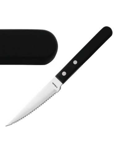 Couteau à steak Amefa 217mm manche noir - lot de 12