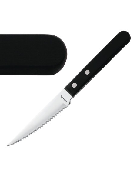 Couteau à steak Amefa 217mm manche noir - lot de 12
