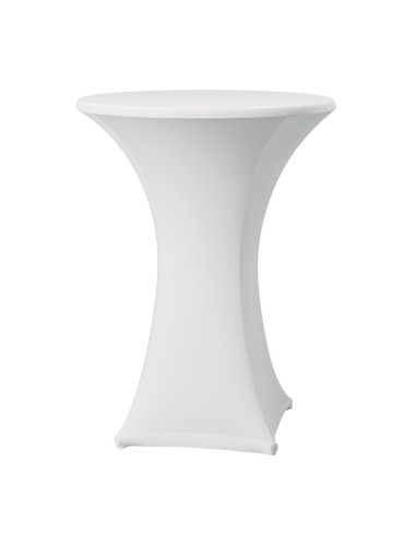 Housse de table Samba blanche - Juponnage 1150x850 mm