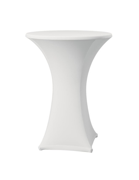 Housse de table Samba blanche - Juponnage 1150x850 mm