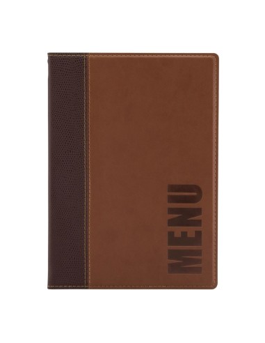 Protège-menus contemporain Securit A5 marron clair