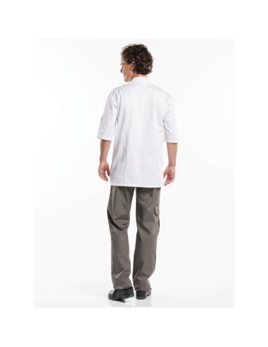 Veste de cuisine manches courtes Chaud Devant blanche S