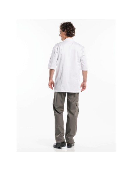 Veste de cuisine manches courtes Chaud Devant blanche S