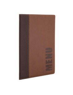 Protège-menus contemporain Securit A5 marron clair 2