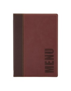 Protège-menus Securit A5 rouge foncé - cuir synthétique
