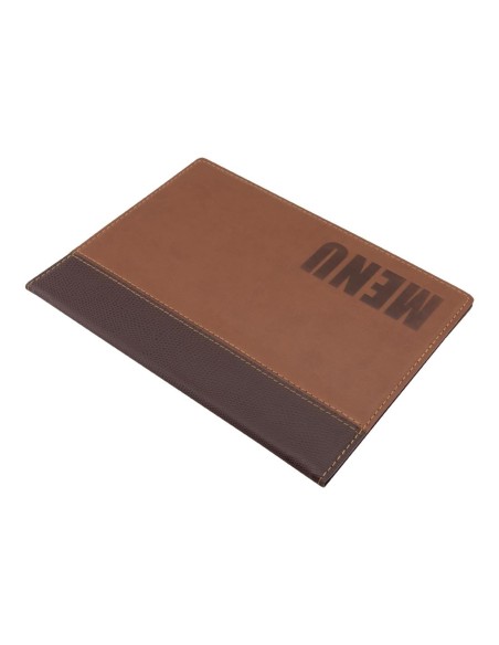 Protège-menus contemporain Securit A5 marron clair