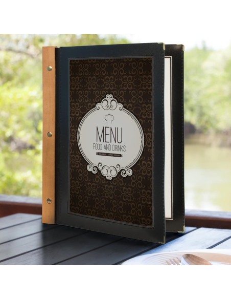 Inserts noirs A4 pour protège-menus Securit - lot de 5