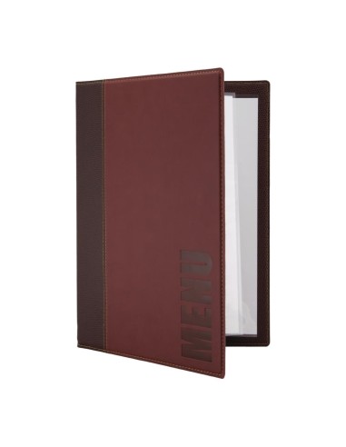 Protège-menus contemporain Securit A4 rouge foncé