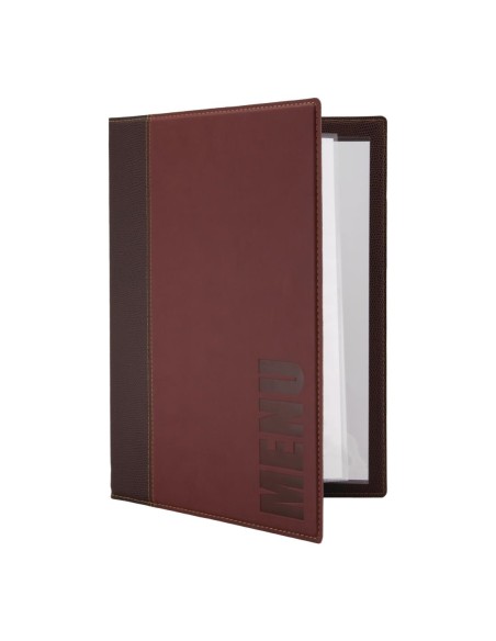 Protège-menus contemporain Securit A4 rouge foncé