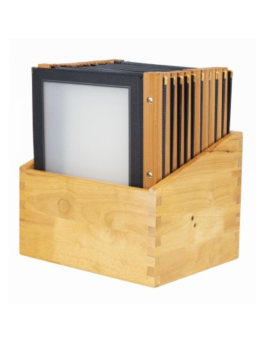 Protège-menus cadre bois noir Securit A4 - lot de 20