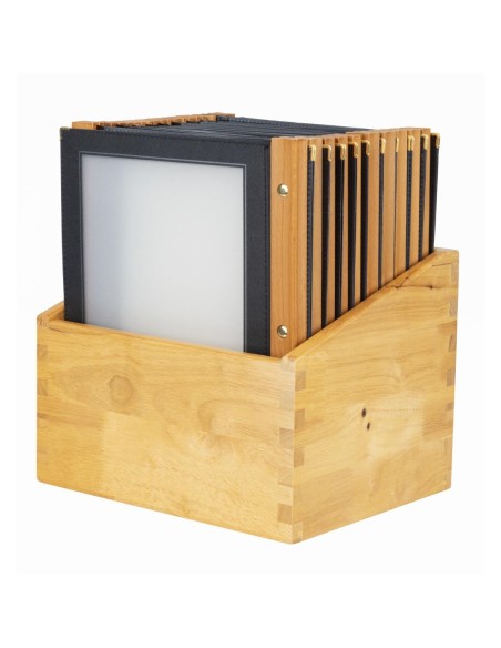 Protège-menus cadre bois noir Securit A4 - lot de 20