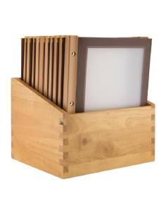 Protège-menus cadre bois Securit A4 marron - lot de 20