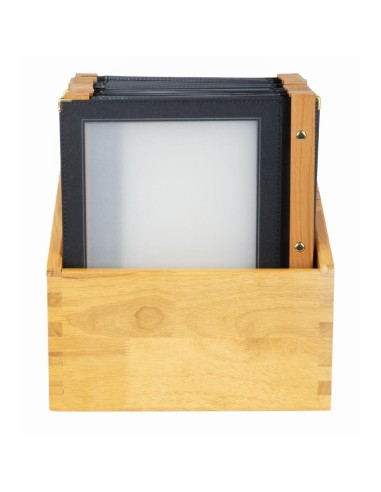 Protège-menus cadre bois noir Securit A4 - lot de 20