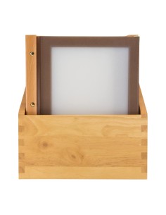 Protège-menus cadre bois Securit A4 marron - lot de 20 2