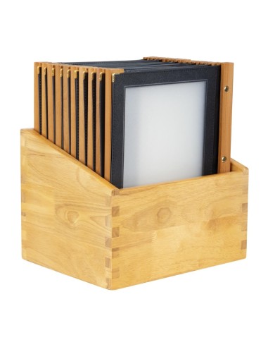 Protège-menus cadre bois noir Securit A4 - lot de 20