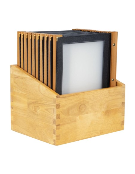 Protège-menus cadre bois noir Securit A4 - lot de 20