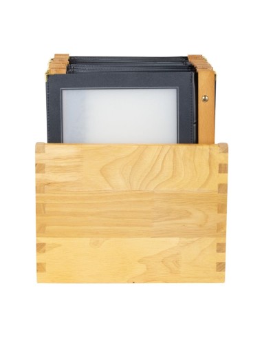 Protège-menus cadre bois noir Securit A4 - lot de 20