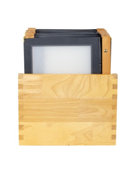 Protège-menus cadre bois noir Securit A4 - lot de 20