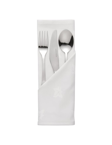 Serviettes blanches coton motif lierre Mitre Luxury - lot de 10
