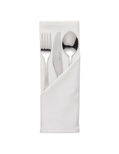 Serviettes blanches polyester Mitre Essentials - Lot de 10