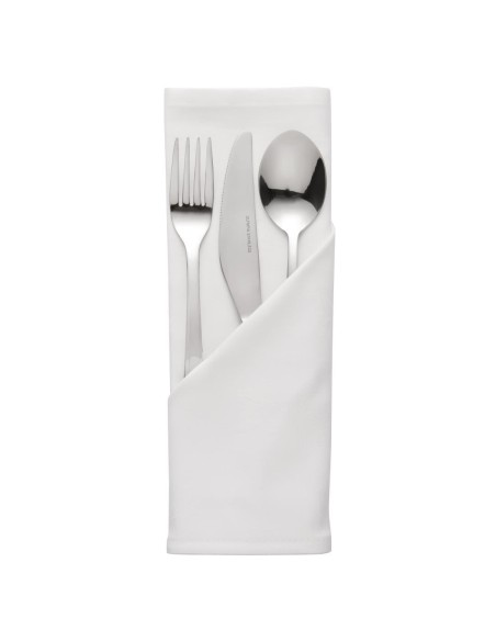 Serviettes blanches polyester Mitre Essentials - Lot de 10