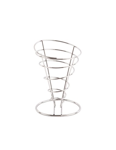 Support pour frites Olympia en inox - 175x115 mm