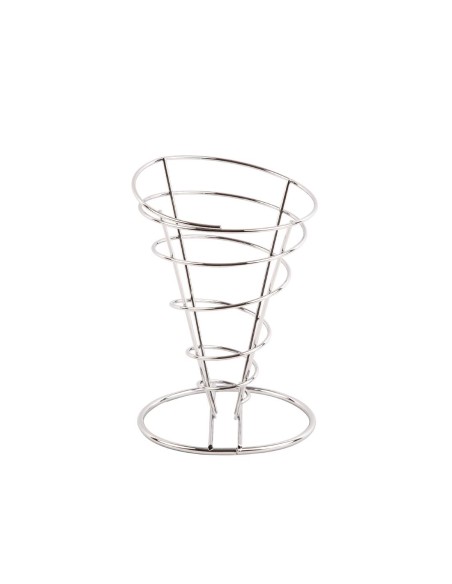 Support pour frites Olympia en inox - 175x115 mm