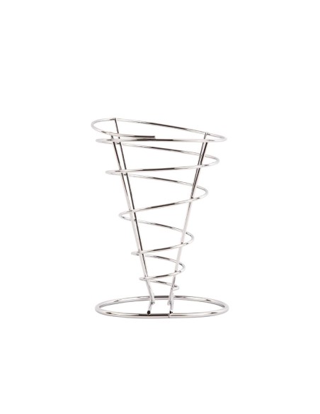 Support pour frites Olympia en inox - 175x115 mm